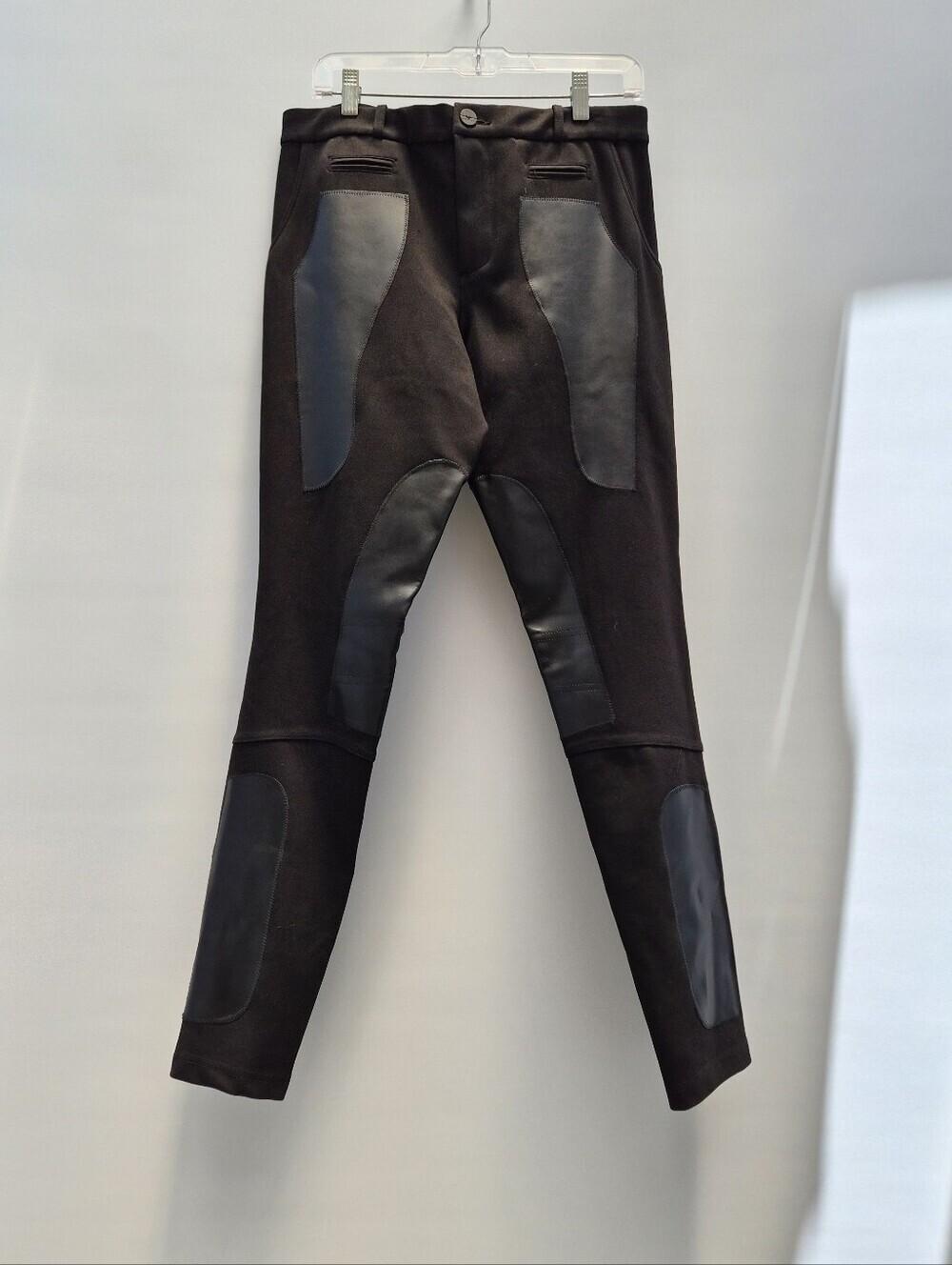 ORTTU Rider Pants M Black Faux Leather Patch Cyberpunk Techwear Moto Leggings